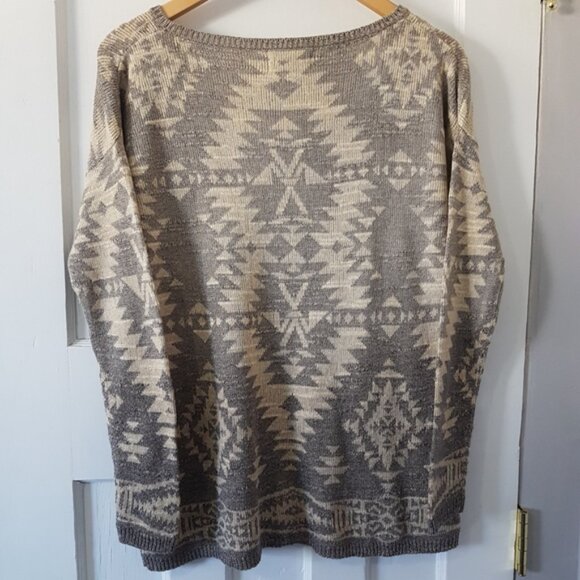 Denim & Supply Ralph Lauren Aztec Cotton Pull on Crewneck Sweater Sz S - Picture 6 of 11